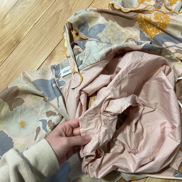 Alice McCall Easy on the Eyes Jumpsuit Floral Pastel Silk Draped Bow Cut Out - Picture 6 of 13